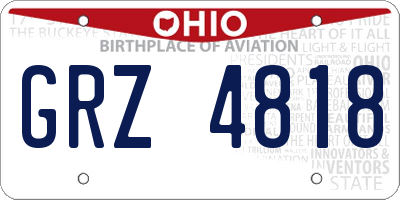 OH license plate GRZ4818