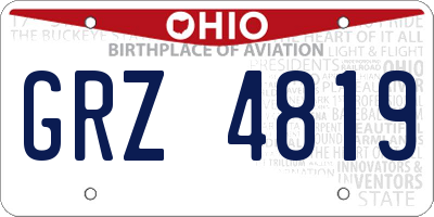 OH license plate GRZ4819