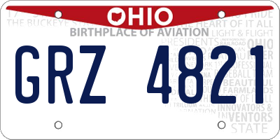 OH license plate GRZ4821