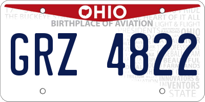 OH license plate GRZ4822