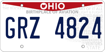 OH license plate GRZ4824