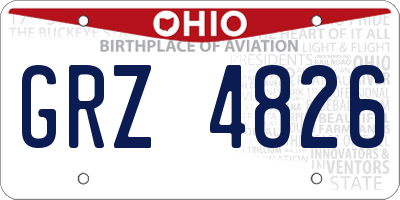 OH license plate GRZ4826