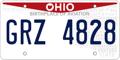 OH license plate GRZ4828