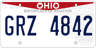 OH license plate GRZ4842