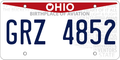 OH license plate GRZ4852