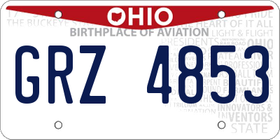 OH license plate GRZ4853