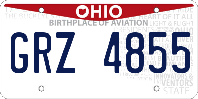 OH license plate GRZ4855