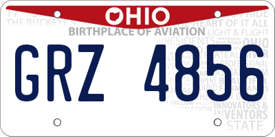 OH license plate GRZ4856