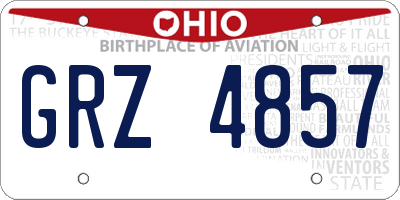 OH license plate GRZ4857