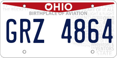 OH license plate GRZ4864