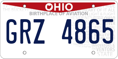 OH license plate GRZ4865