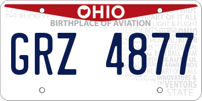 OH license plate GRZ4877