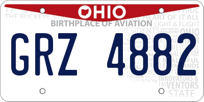 OH license plate GRZ4882