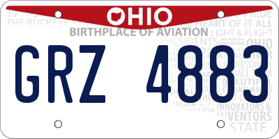 OH license plate GRZ4883