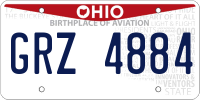 OH license plate GRZ4884