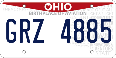 OH license plate GRZ4885