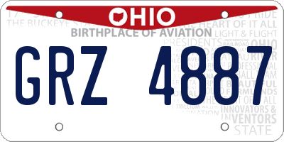 OH license plate GRZ4887