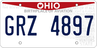 OH license plate GRZ4897