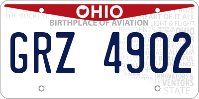 OH license plate GRZ4902