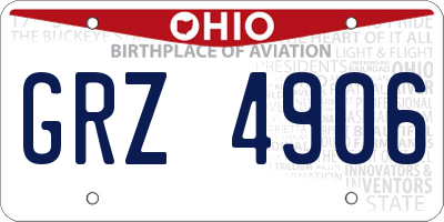 OH license plate GRZ4906