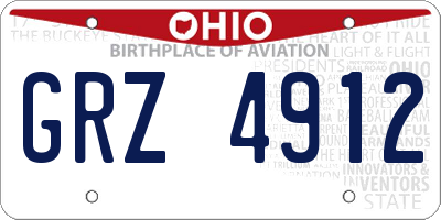 OH license plate GRZ4912