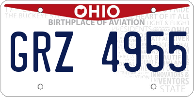 OH license plate GRZ4955