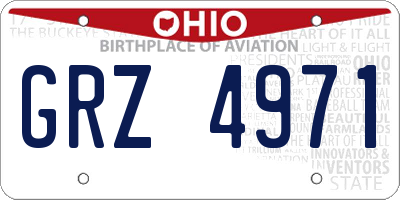 OH license plate GRZ4971