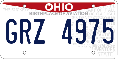 OH license plate GRZ4975