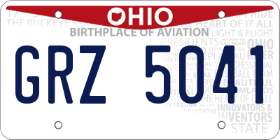 OH license plate GRZ5041