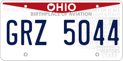 OH license plate GRZ5044