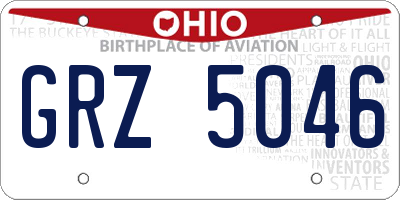 OH license plate GRZ5046