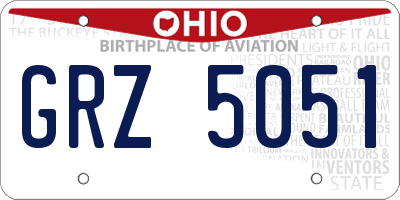 OH license plate GRZ5051