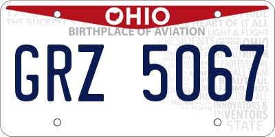 OH license plate GRZ5067