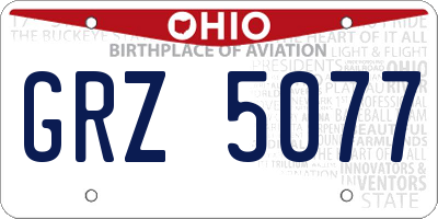 OH license plate GRZ5077