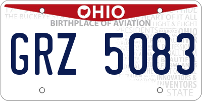 OH license plate GRZ5083