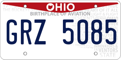 OH license plate GRZ5085