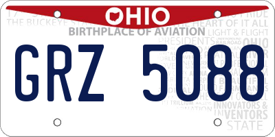 OH license plate GRZ5088