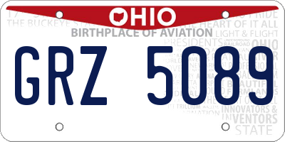 OH license plate GRZ5089