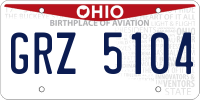 OH license plate GRZ5104