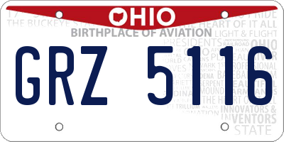 OH license plate GRZ5116