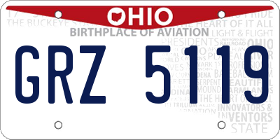 OH license plate GRZ5119