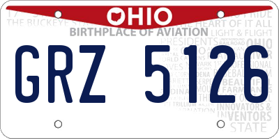 OH license plate GRZ5126
