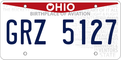 OH license plate GRZ5127