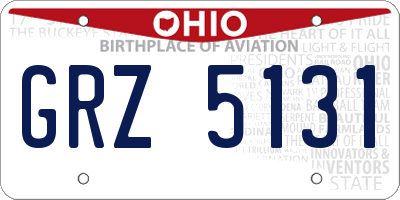 OH license plate GRZ5131
