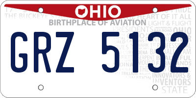 OH license plate GRZ5132