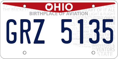 OH license plate GRZ5135