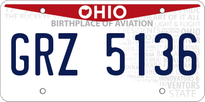 OH license plate GRZ5136