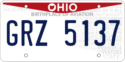 OH license plate GRZ5137
