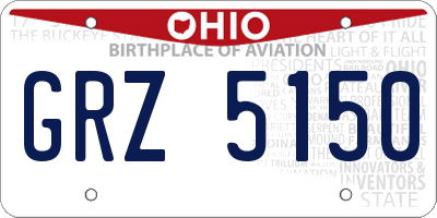OH license plate GRZ5150