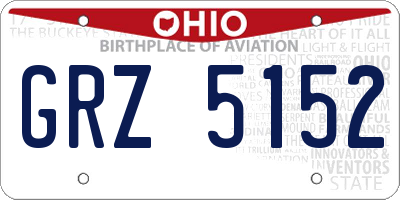 OH license plate GRZ5152